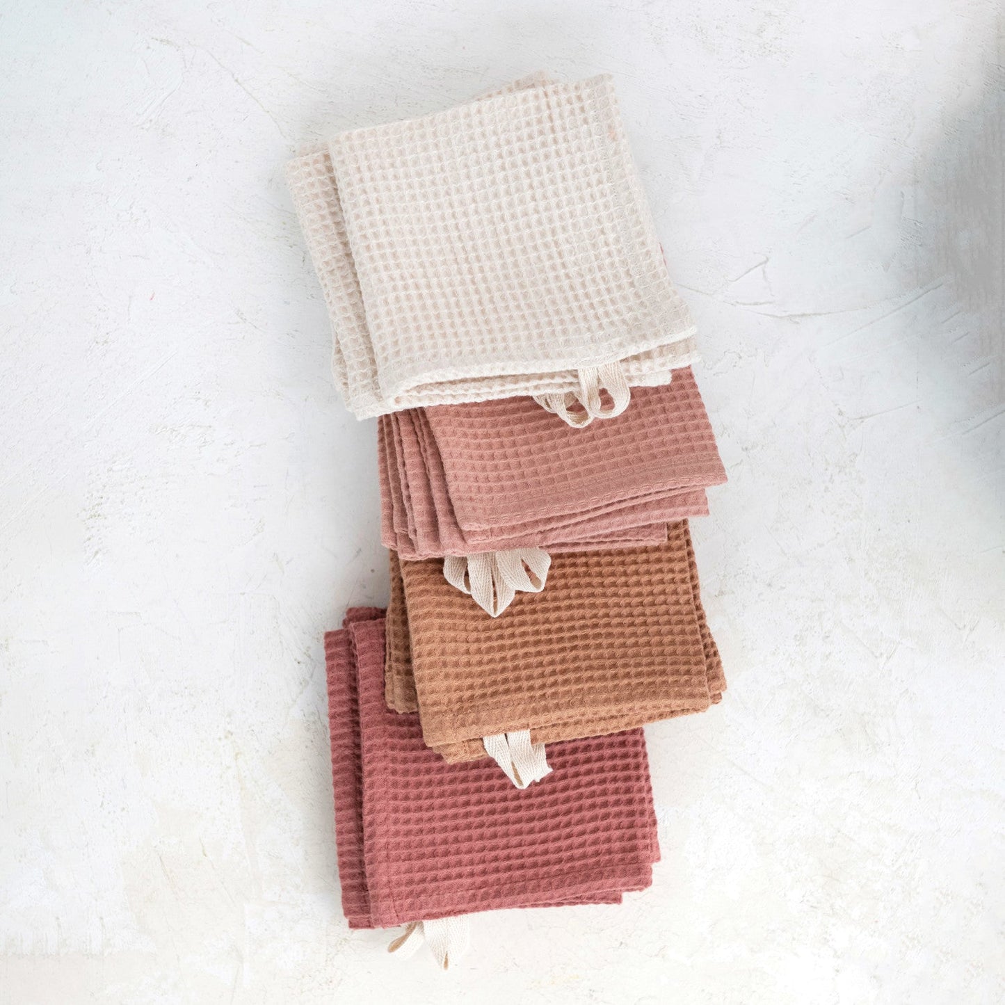 Woven Linen Waffle Dish Cloths Set