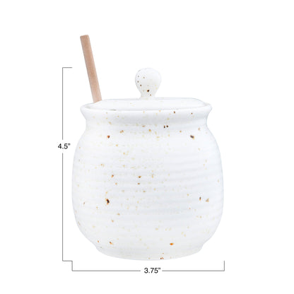 Stoneware Honey Pot