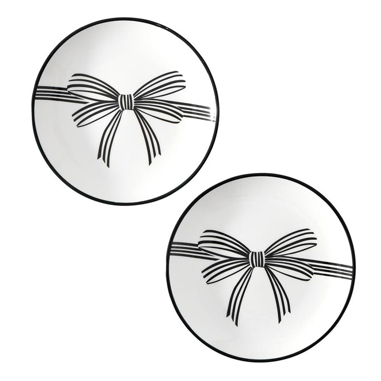 Black Bow Plate, Set of 4
