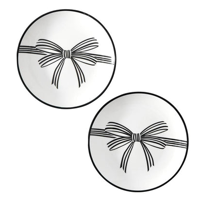 Black Bow Plate, Set of 4