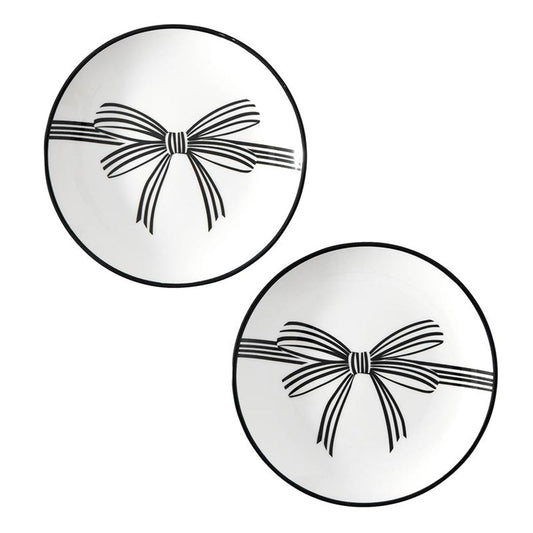 Black Bow Plate, Set of 4