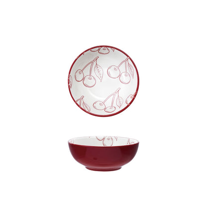 Cherry Pattern Stoneware Bowl